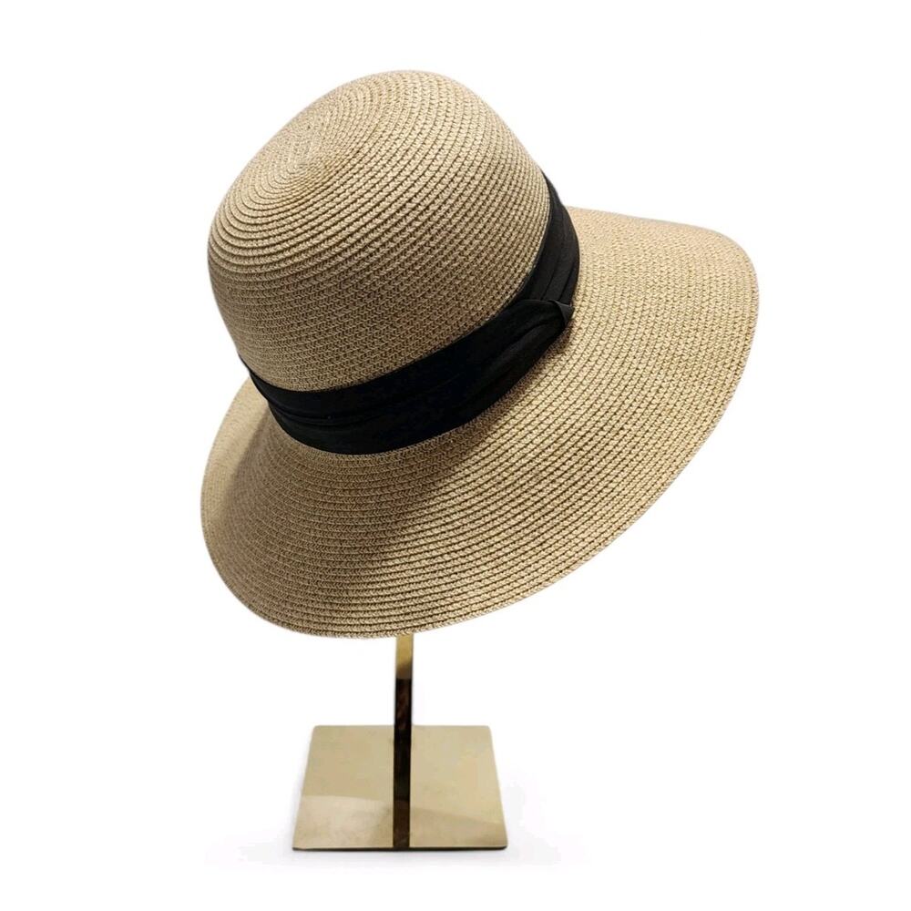 Furtalk Women's Paper Straw Wide Brim Chic Beach UPF Summer Sun Hat SIZE L